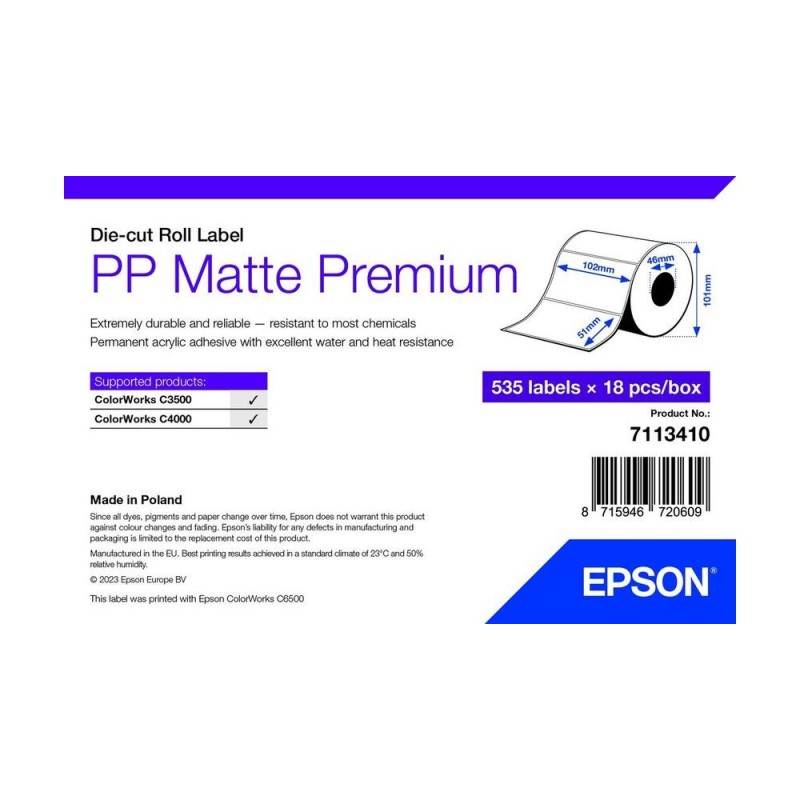 Epson étiquettes mates 102*51mm